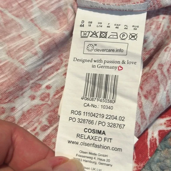 Red and Pink Patterned T-Shirts from Olsen size large - Picture 2 of 14